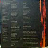 Vapor Trails US press LP lyric sheet back